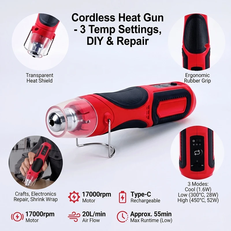 Portable Cordless Mini Heat Gu - Heat Gun Small review and price