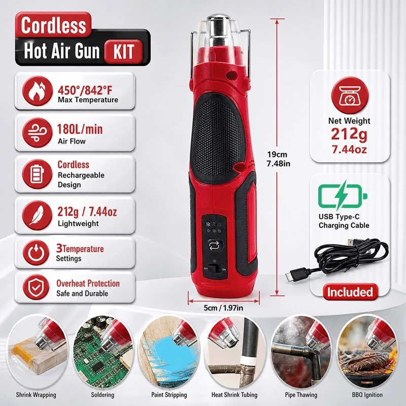 Portable Cordless Mini Heat Gu - Heat Gun Small review and price