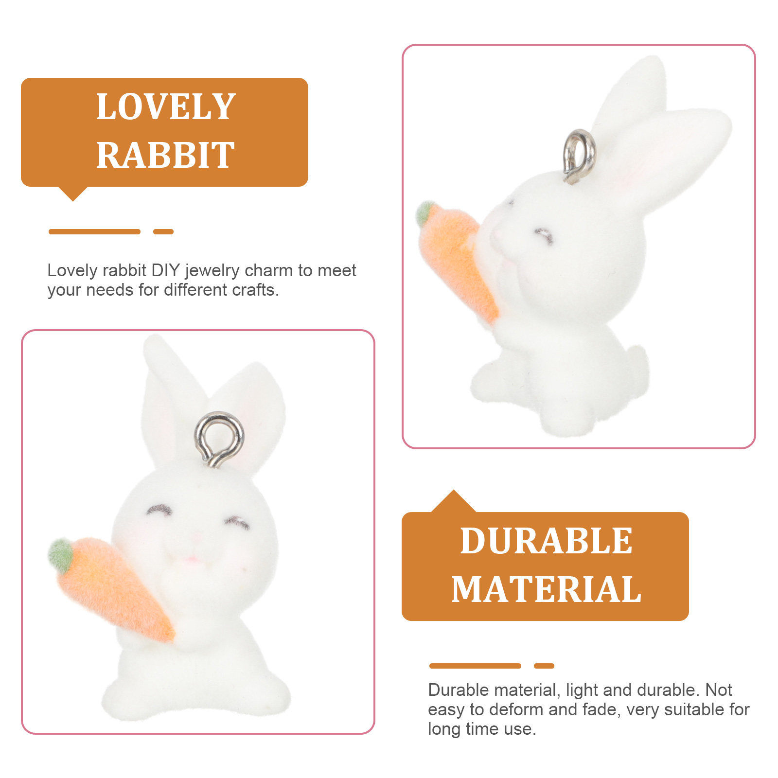 10Pcs Resin Rabbit Charm Penda - Resin Crafts Diy review and price